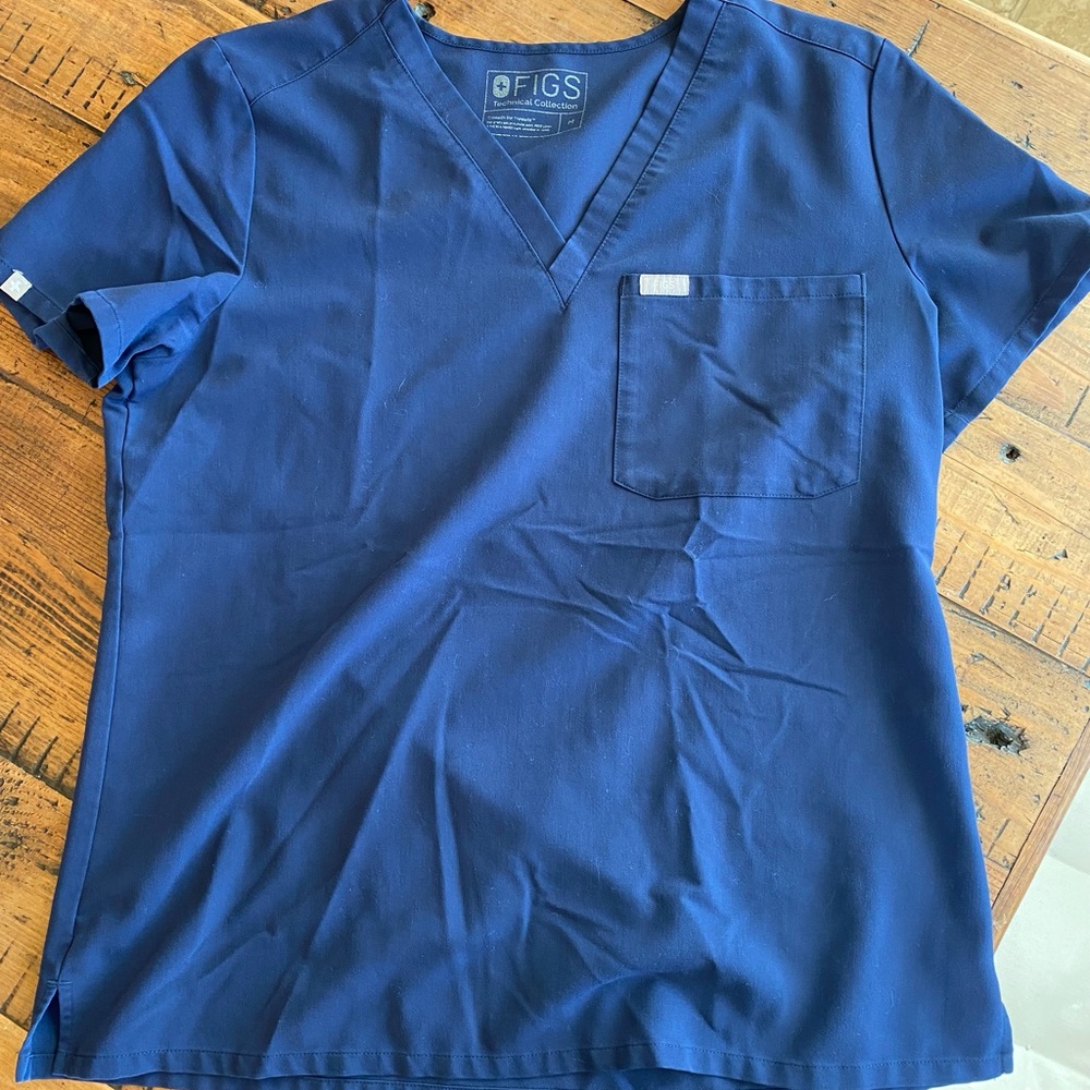 Figs Catarina One-Pocket Scrub Top- Navy, Medium
